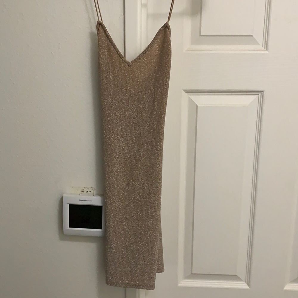 Small H&M rose gold dress.